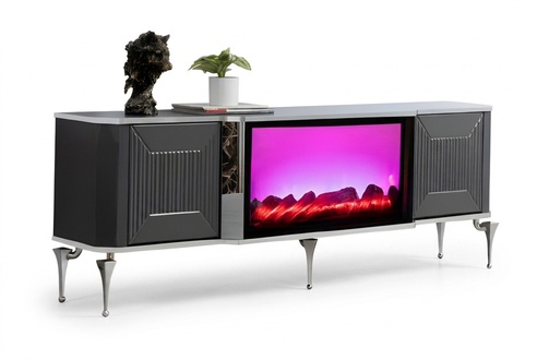 Beeindruckender TV-Schrank mit LED-Beleuchtung und moderner Technik