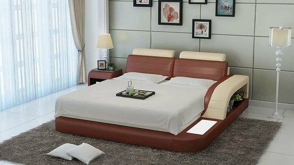 Wasserbett Hotel Doppel Bett Betten Komplett Lederbett Polsterbett Wasser LB8814