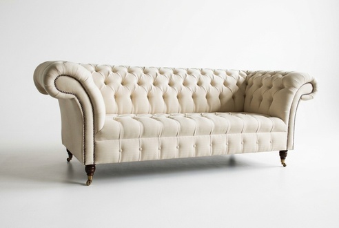 Beige Chesterfield Stoffsofa Couch Couchen Sofa Sitz Sofas Textil Neu Polster