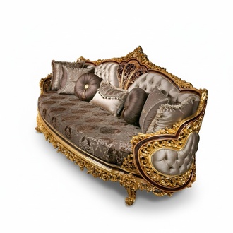 Beige Stoffsofa 3-Sitzer klassisches Design gemütlich