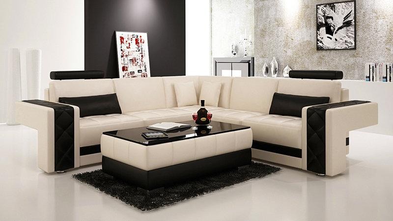 Modern Ledersofa Couch Wohnlandschaft Ecksofa Eck Dekor Garnitur Design