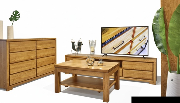 Beistell Tisch Couchtisch Echtes Holz Massive Möbel Eiche 120x80cm Neu Tische