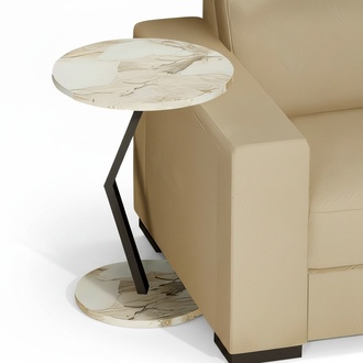Beistelltisch aus Holz in Beige modern eleganter Wohnzimmertisch