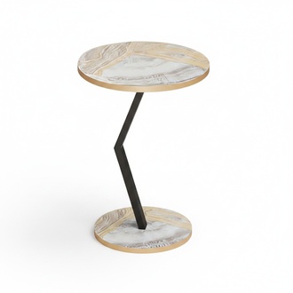Beistelltisch aus Holz in Beige modern eleganter Wohnzimmertisch
