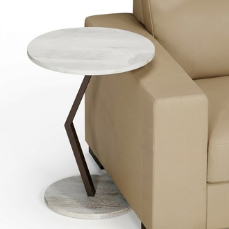 Beistelltisch aus Holz in Weiß modern eleganter Wohnstil