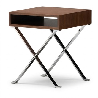 Beistelltisch aus Holz und Metall in Braun modern eleganter Stil
