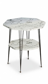 Beistelltisch aus Metall in Weiß modern elegant