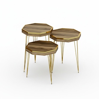 Beistelltisch Holz Beige Elegant Zeitlos