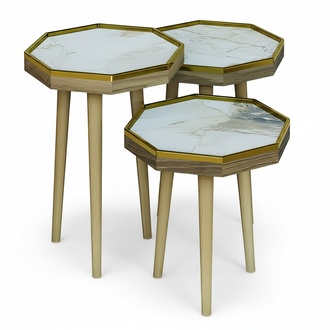 Beistelltisch Holz in Beige modern elegant