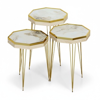 Beistelltisch Holz in Beige modern und stilvoll