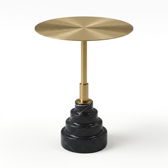 Beistelltisch Tisch Design Luxus Tische Möbel Edelstahl Runder Metall Gold