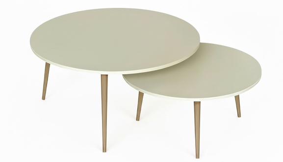 Beistelltische aus Holz in Beige, eleganter Stil
