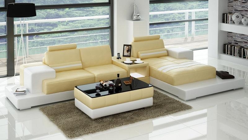 Ledersofa Couch Wohnlandschaft Ecksofa Eck Modern Garnitur Dekor Design