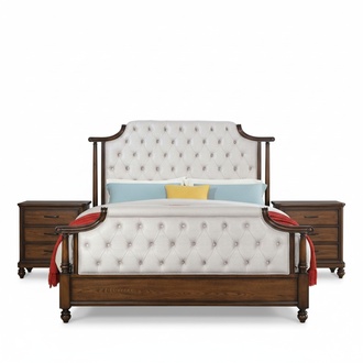 Bett 2x Nachttisch 3tlg. Set Schlafzimmer Betten neu Luxus Chesterfield