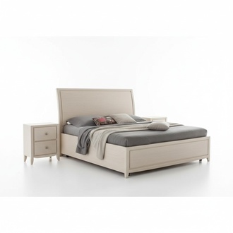 Bett 2x Nachttische Luxus Komplettes Schlafzimmer Set Möbel Beige 3tlg