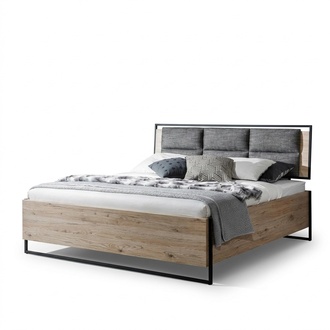 Bett Beige Loft Design Modern Doppel Betten Schlafzimmer Elegantes Möbel Neu