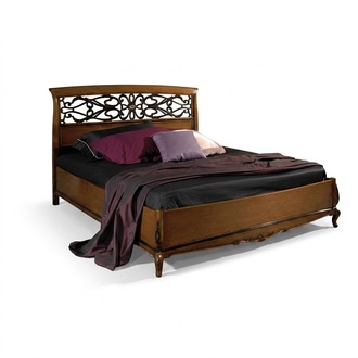 Bett Doppelbett Schlafzimmer Massivholz Vaccari cav giovanni Möbel