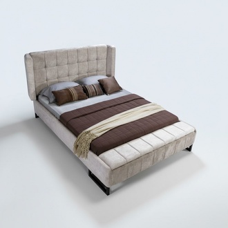 Bett Doppelbett Möbel Einrichtung Schlafzimmer Design Stoff Textil