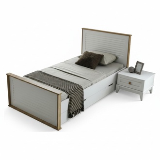 Bett Einzelbett Nachttisch Schlafzimmer 2tlg. Modern Luxus Möbel Neu