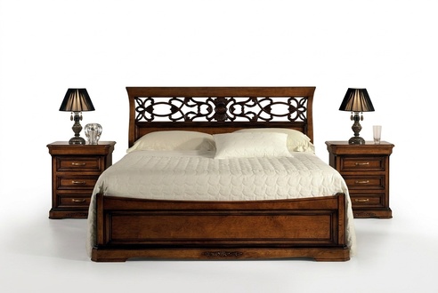 Holzbett Schlafzimmermöbel Doppelbett Designbett Vaccari cav giovanni