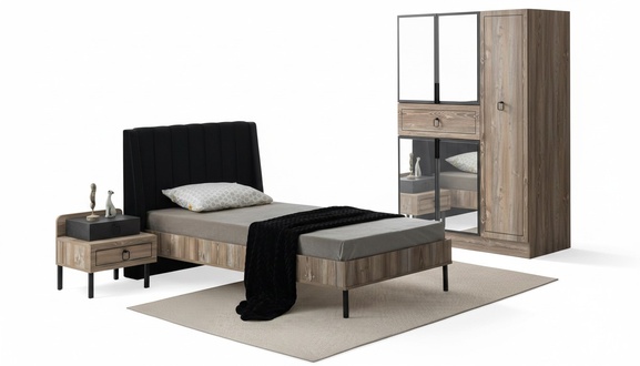 Bett Nachttisch Set Modernes Design Stilvolle Kinderzimmer Gestaltung Möbel