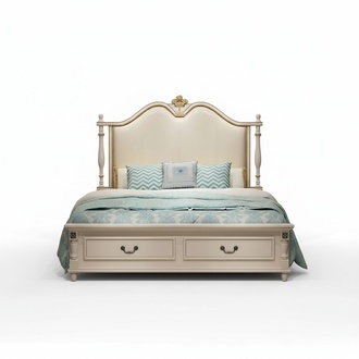 Bett Polster Design Luxus Doppel Hotel Deko Betten Königliches Barock Holz