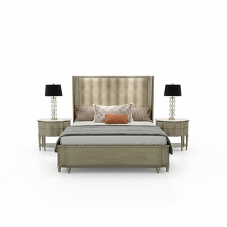 Bett Polster Design Luxus Doppel Betten Schlafzimmer Holz Crocco Stil Design Neu
