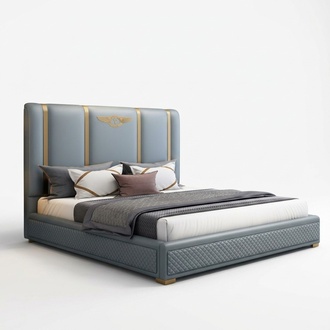 Bett Polster Design Luxus Metall Doppel Betten Hotel Ehe Schlaf Zimmer