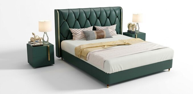 Bett Polster Design Luxus Doppel Hotel Betten Ehe 180x200cm Leder