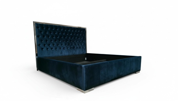 Bett Polster Design Luxus Doppel Betten Blau180x200cm Schlaf Zimmer
