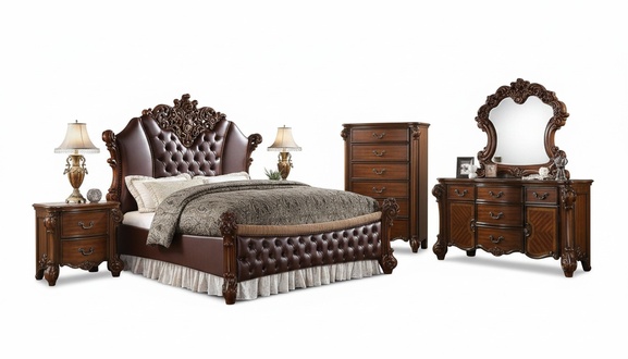 Bett Polster Design Luxus Hotel Doppel Betten Schlaf Zimmer Leder Deko