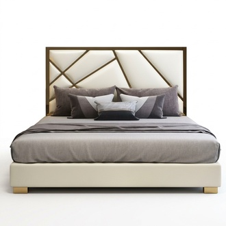 Bett Polster Design Luxus Doppel Hotel Betten Schlaf Zimmer Deko Leder Neu
