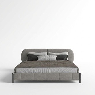Bett Polsterbett Grau Komfort Schlafen Stilvolles Design Luxusbett Elegant