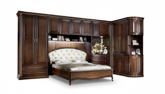 Bett Schlafzimmer Königliches Schlafzimmer + Oberschrank Schrank Neu Verona IV