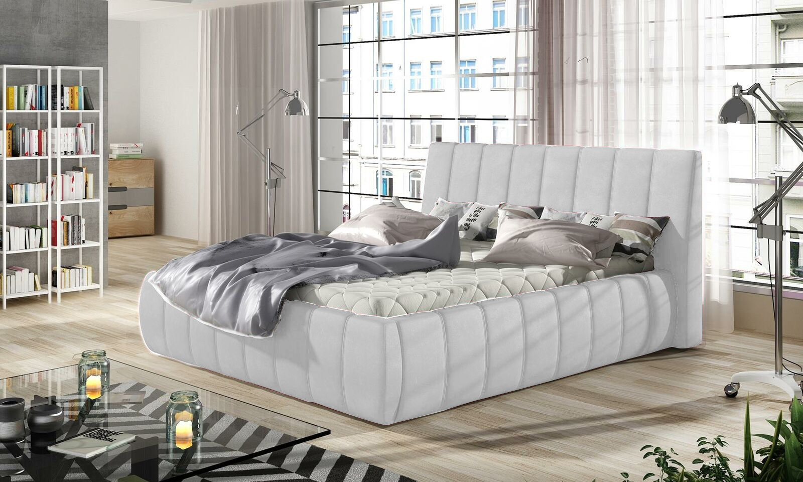 Bett Schlafzimmer Design Möbel Moderne Luxus Betten Polster Gestell Weiß Sofort