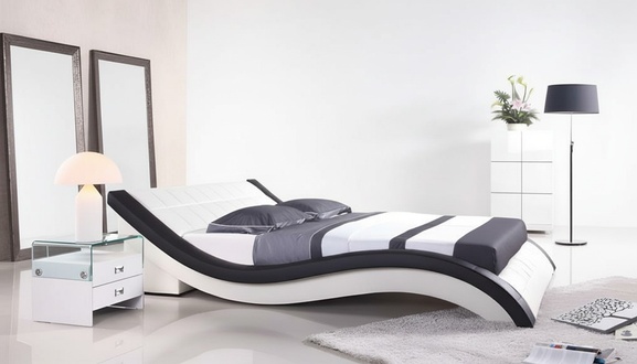 Bett Weiß Schlafzimmer JV Möbel Liegefläche 180x200 Schlafzimmer Kunstleder