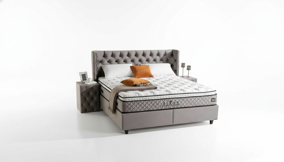Bettgestell Stoff Möbel Luxus Modern Betten Bett Textil Schlafzimmer Design