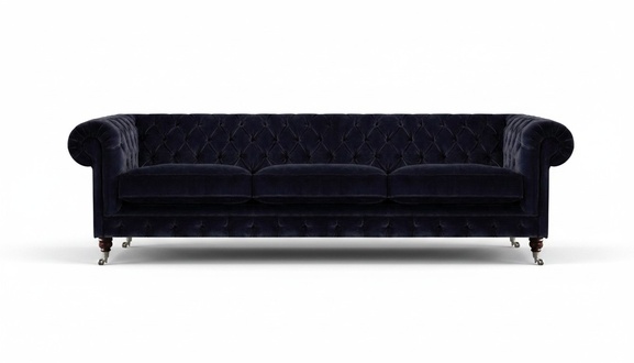 Blau Sofa Dreisitzer Wohnzimmer Polstermöbel Sofas Textil Polster Chesterfield