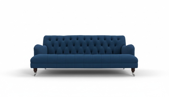 Blaue Chesterfield Sofa Couch Polster Sitzmöbel Textil Stoff Leder Couchen Neu