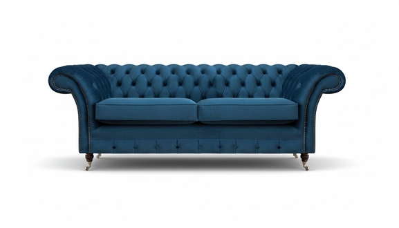 Blaue Wohnzimmer Chesterfield Sitzmöbel Luxus Couchen Designer 2-Sitzer