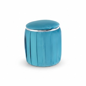 Blauer Holz Hocker modern, stilvoll, kompakt für Wohnzimmer und Flur