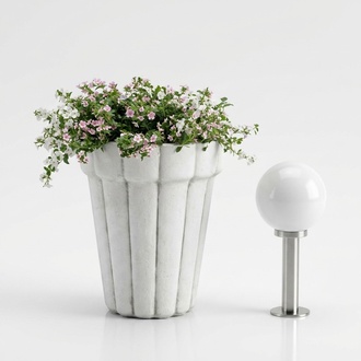 Blumenkübel Pflanz Kübel Dekoration Vasen Natur Garten Figur Blumentöpfe