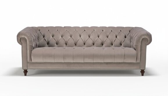 Braun Dreisitzer Stoff Wohnzimmer Design Couchen Polster Sofa Sofas