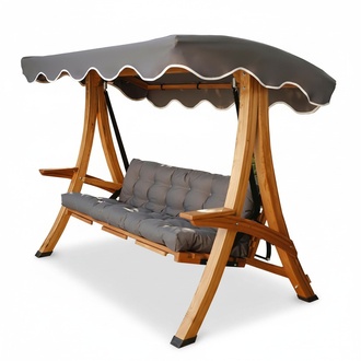 Braun Gartenschaukel Moderne Outdoor-Schaukel Exklusive Holz Möbel Neu