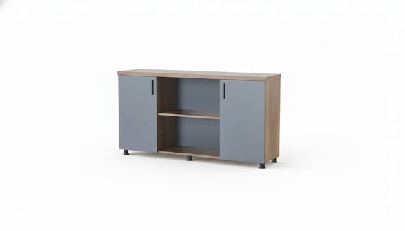 Braun-Grauer Aktenschrank Designer Arbeitszimmer Holz Stauraum Kommode