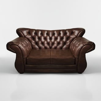 Braun Luxus Sofa Zweisitzer Couch Chesterfield Wohnzimmer Polstermöbel