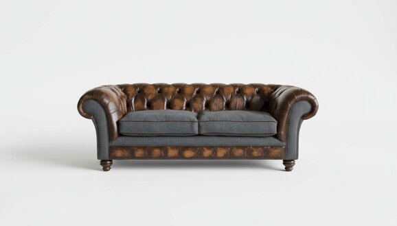 Braun Sofa 3 Sitzer Couch design Chesterfield Polster Sitz Garnitur