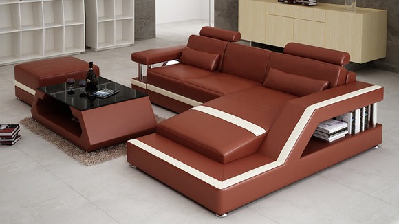 Ledersofa Modern Couch Wohnlandschaft Eck Dekor Ecksofa Design Garnitur