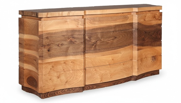 Braune Holz-Konsolentisch modern elegant für Flur Wohnzimmer Büro