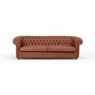 Brauner Dreisitzer Chesterfield 3-er Wohnzimmer Couch Moderne Sofas